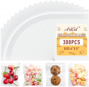 Artcut 300 PCS Cellophane Bags, 4&#...