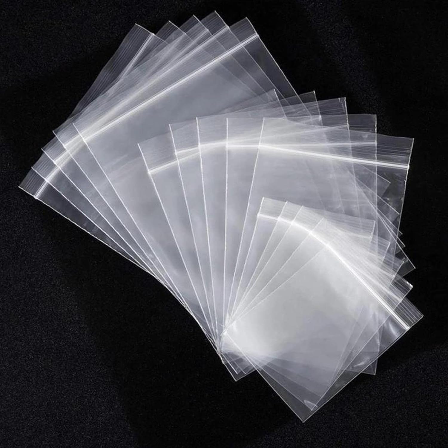AKAR Clear Grip Seal Bags Small 1.5" x 2.5" | 200 Resealable Press & Seal Plastic Bags | Zip Lock Poly Packaging for Kitchen Storage, Jewellery, Sweets, DIY Arts - Image 6