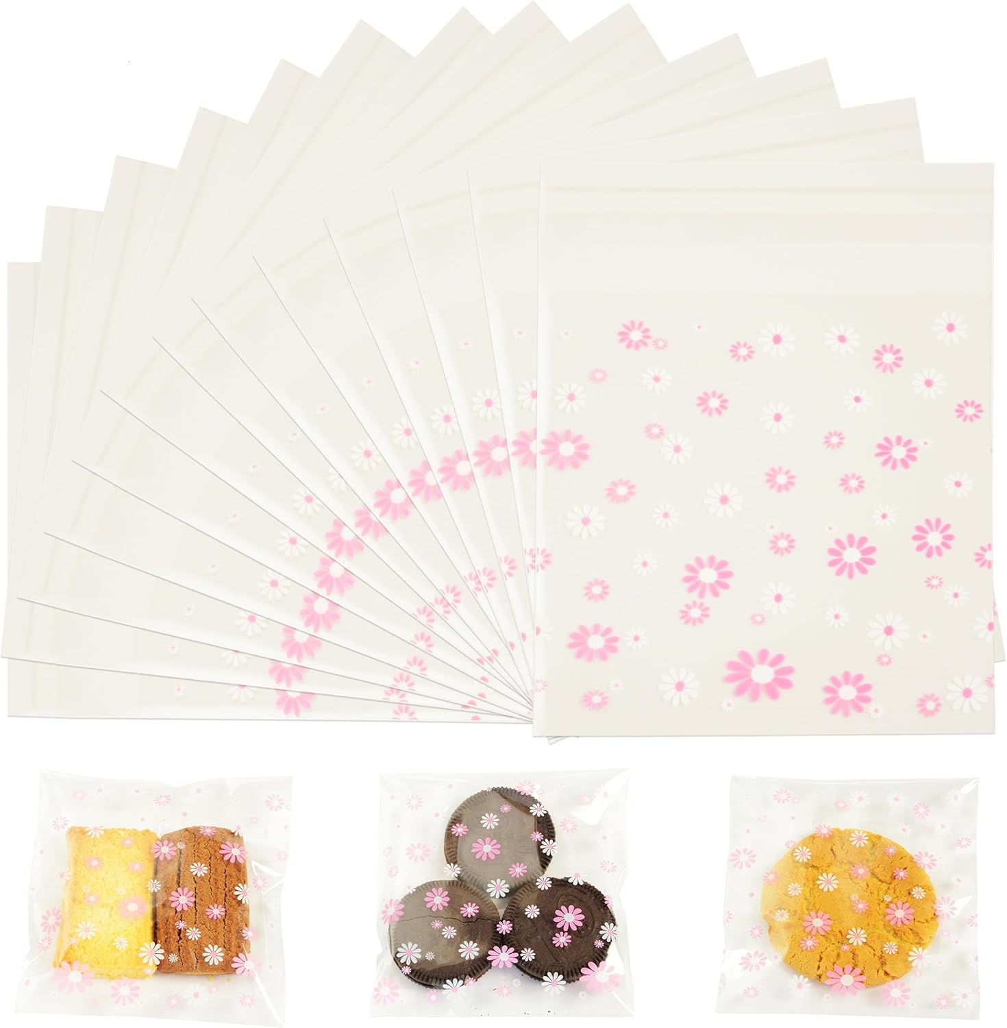 Cellophane Bags, Cookie Bags,Self Seal Sweet Bag & Glassine Bag,Opp Cellophane Bag Small for Food, Sweet,Biscuit, Candies,Cards,Gifts (10 x 10cm-100pcs)