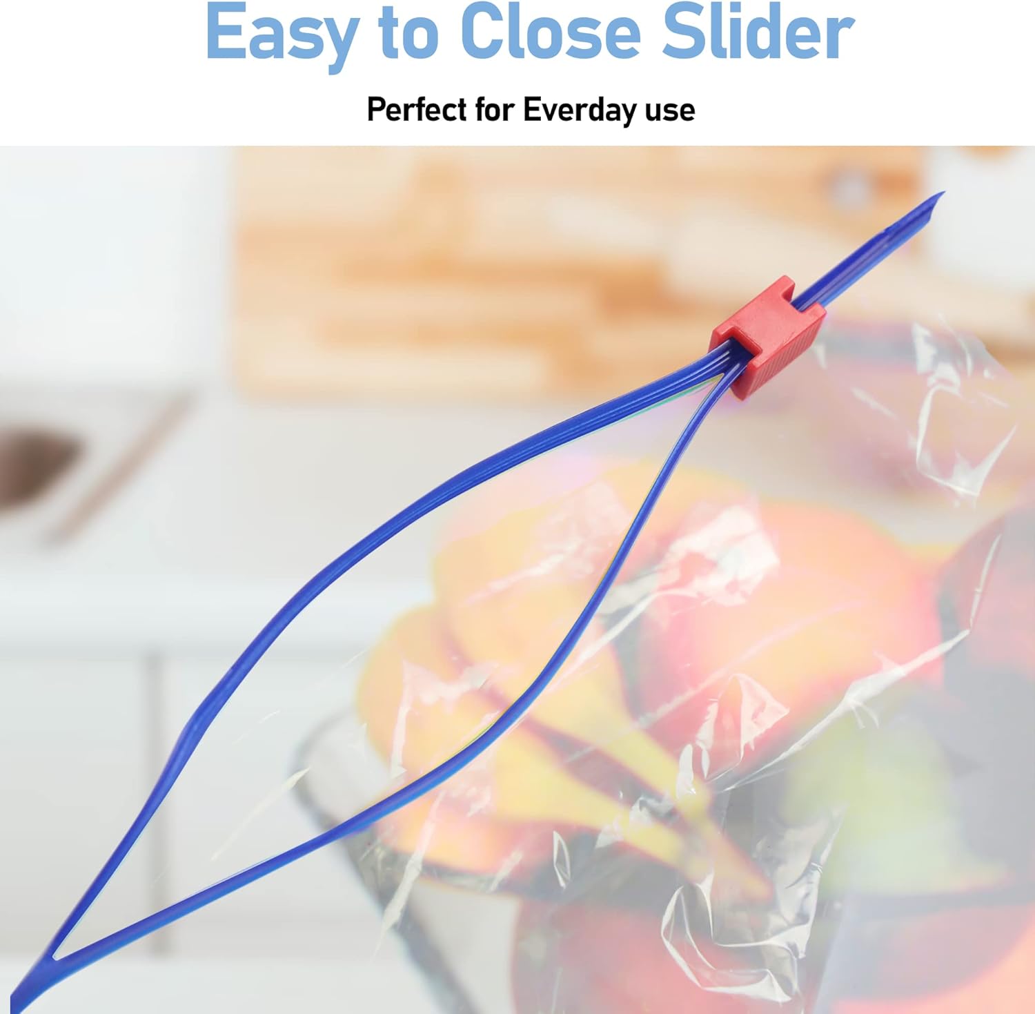 15 All Purpose Food Bags, 1L Resealable Sliding Zip Bags, BPA free, Tight Seal, Perfect for Keeping Produce Fresh, Freezing, Transporting and Organisation (1 Pack) - Image 3