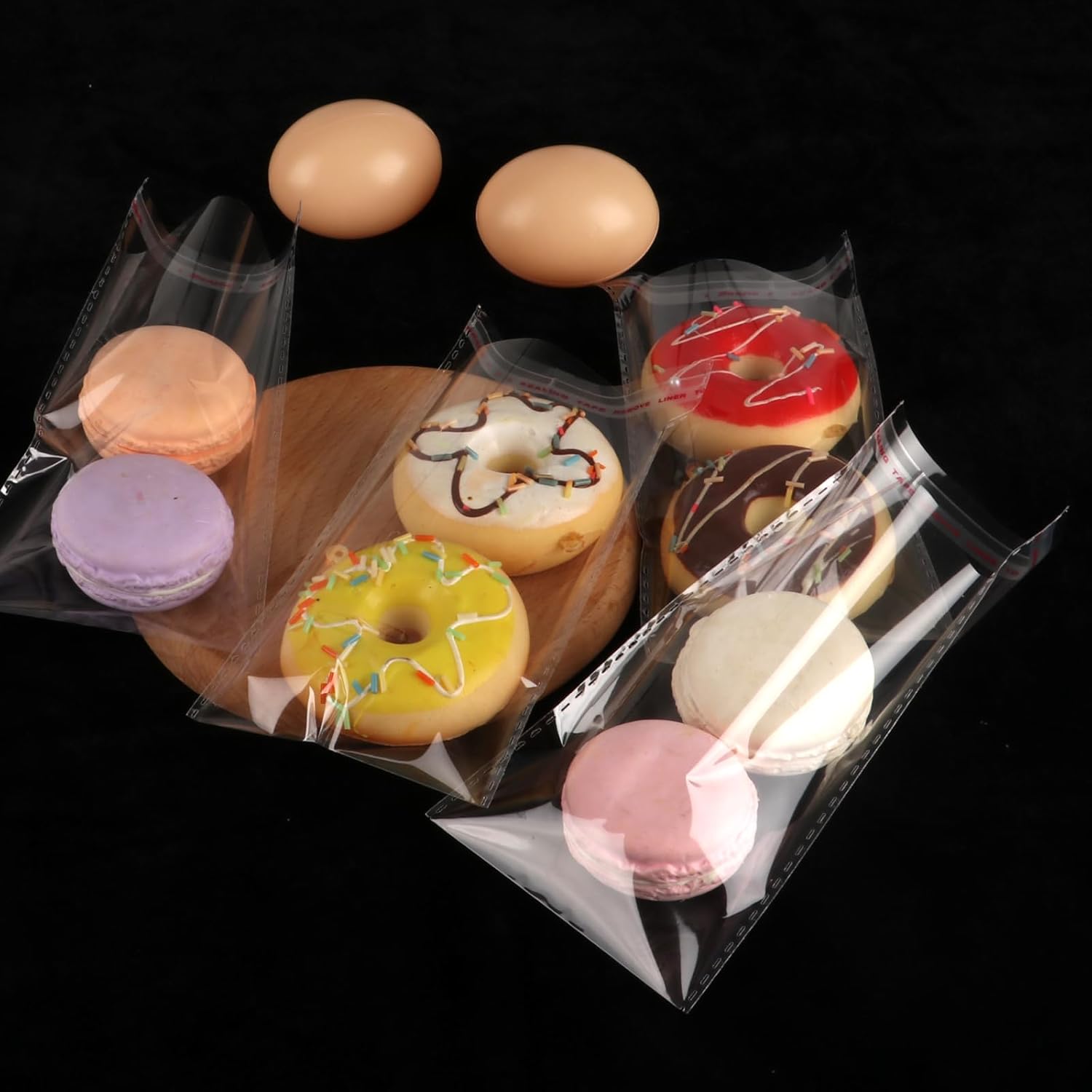 100Pcs Cellophane Bags (8.5x17cm) – Small Self-Seal Clear Cookie Bags for Sweets, Chocolates, Jewellery, Gifts | Floral-Cut Design | Multipurpose Treat Packaging - Image 6