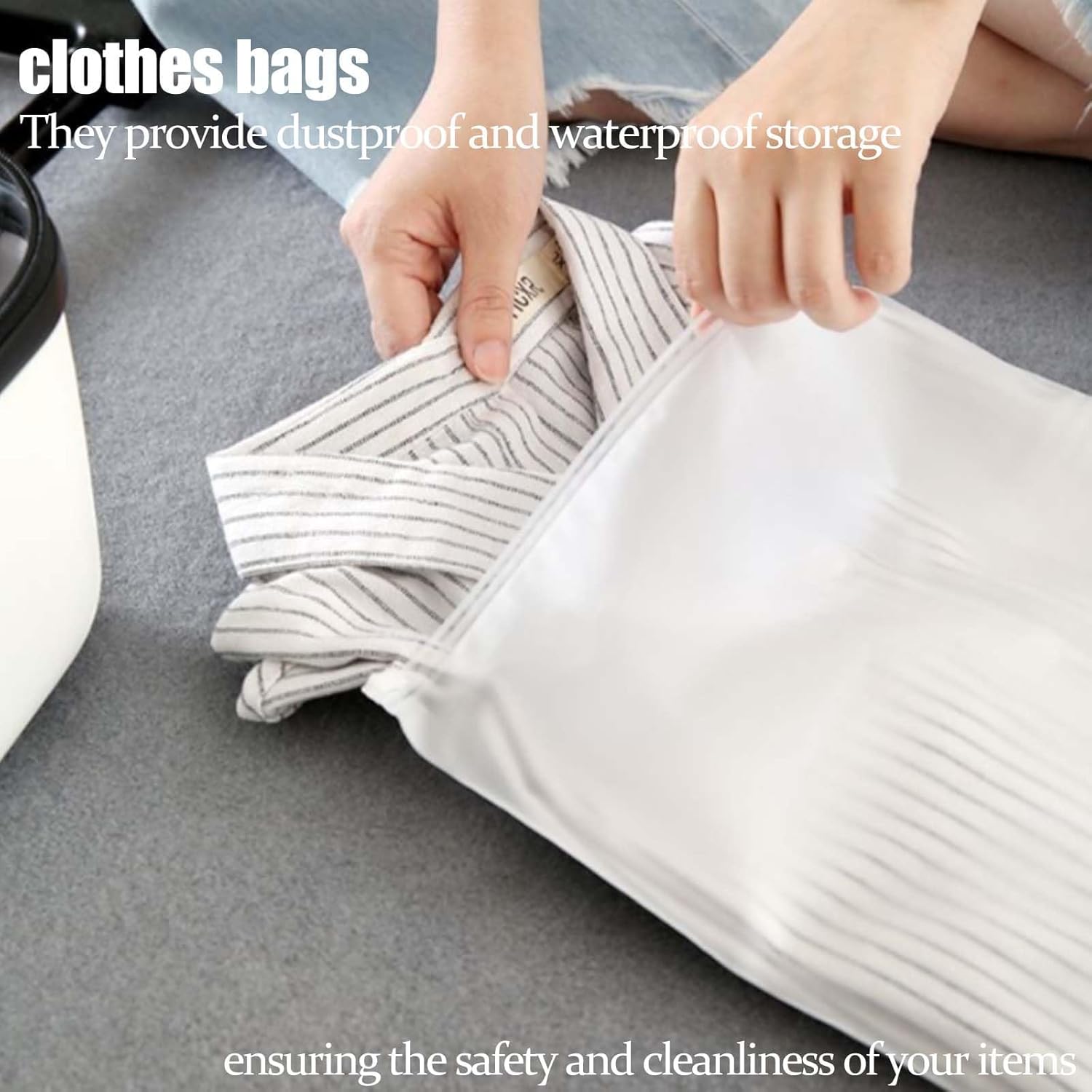 20 PCS Large Ziplock Bags for Clothes, 40x50cm Hospital Bag Organiser Pouches Reusable Zip Lock Bags Large Travel Storage Ziploc Bags for Clothes Storage Duvet Blankets Pillows - Image 4