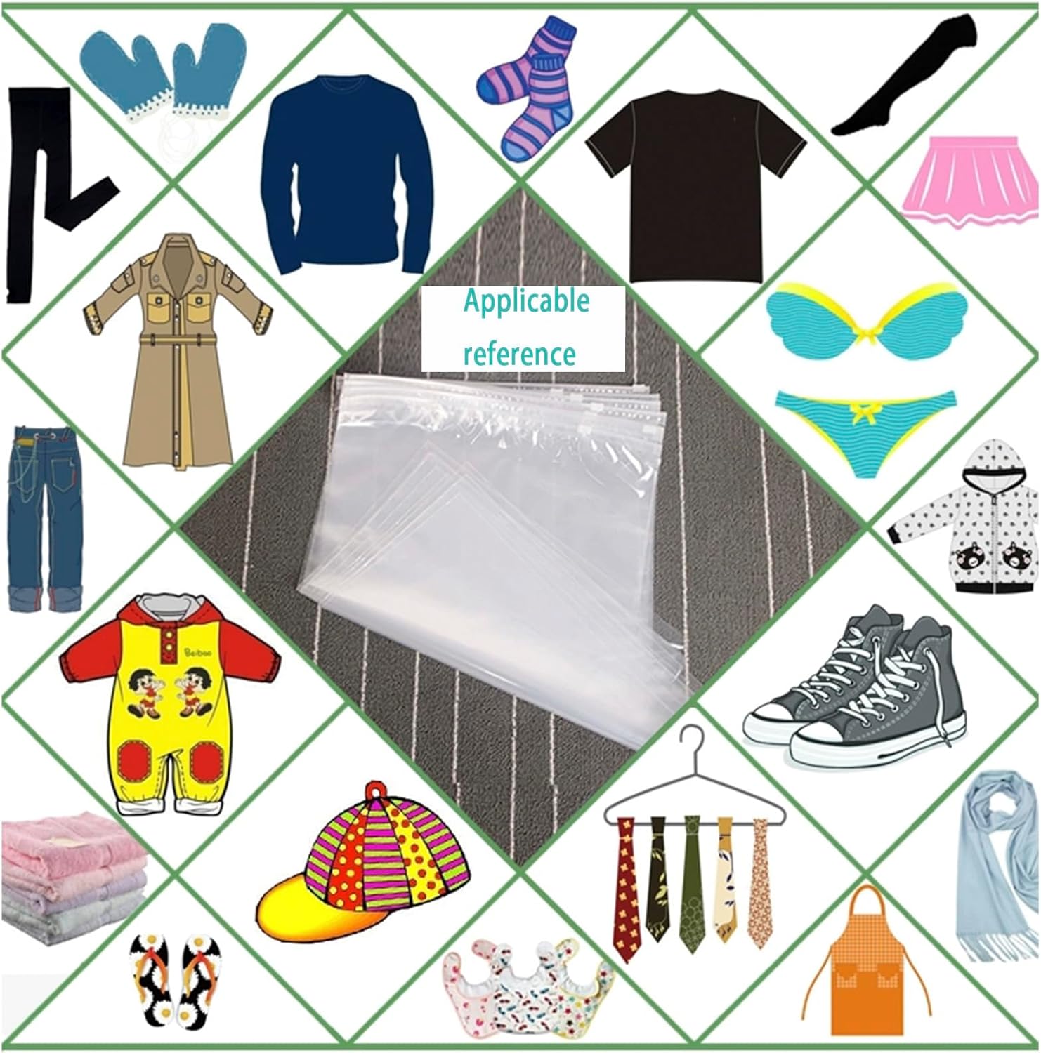 QISF 30 Pcs Reusable Ziplock Bags for Clothes,40x30cm Large Plastic Hospital Bags,Clear Seal Bag Waterproof Luggage Organiser for Clothes Garment School - Protect From Dust & Moths - Image 7