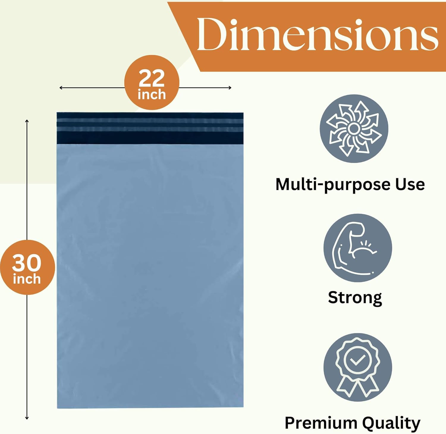 Large Postage Bags for Clothes 22x30”- Extra Strong Packing Bags for Posting - Strong Self-Seal Packaging Postal Bags - Grey Recyclable Mailing and Shipping Mailers (10) - Image 3