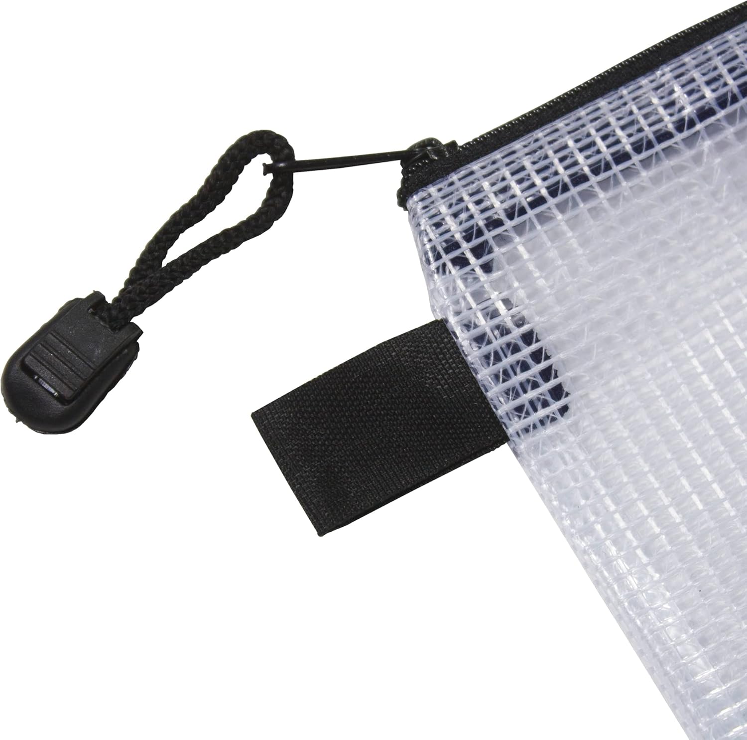 eco-eco A5 95% Recycled Super Strong Bag, Waterproof Mesh Tuff Bag, Reinforced, Black Zip Closure eco038 Clear - Image 2