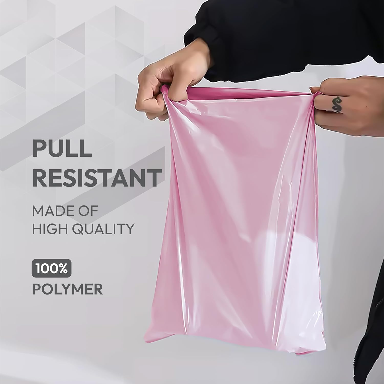 delka Mailing Bags, 60 Mixed Size Pink Poly Mailer Bags, Tear-Resistant Shipping Envelopes for Clothing, Documents, Strong Self-Seal Adhesive, Waterproof & Lightweight Pink - Image 3