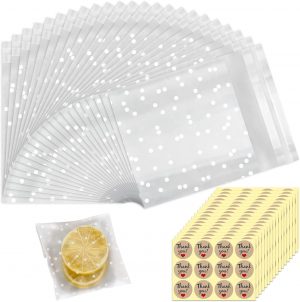 200 Pcs 5.5 x 5.5cm Clear Cookie Ca...