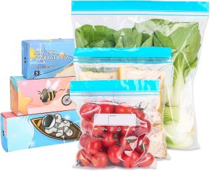 70 Pcs Freezer Bags, Reusable Zip L...