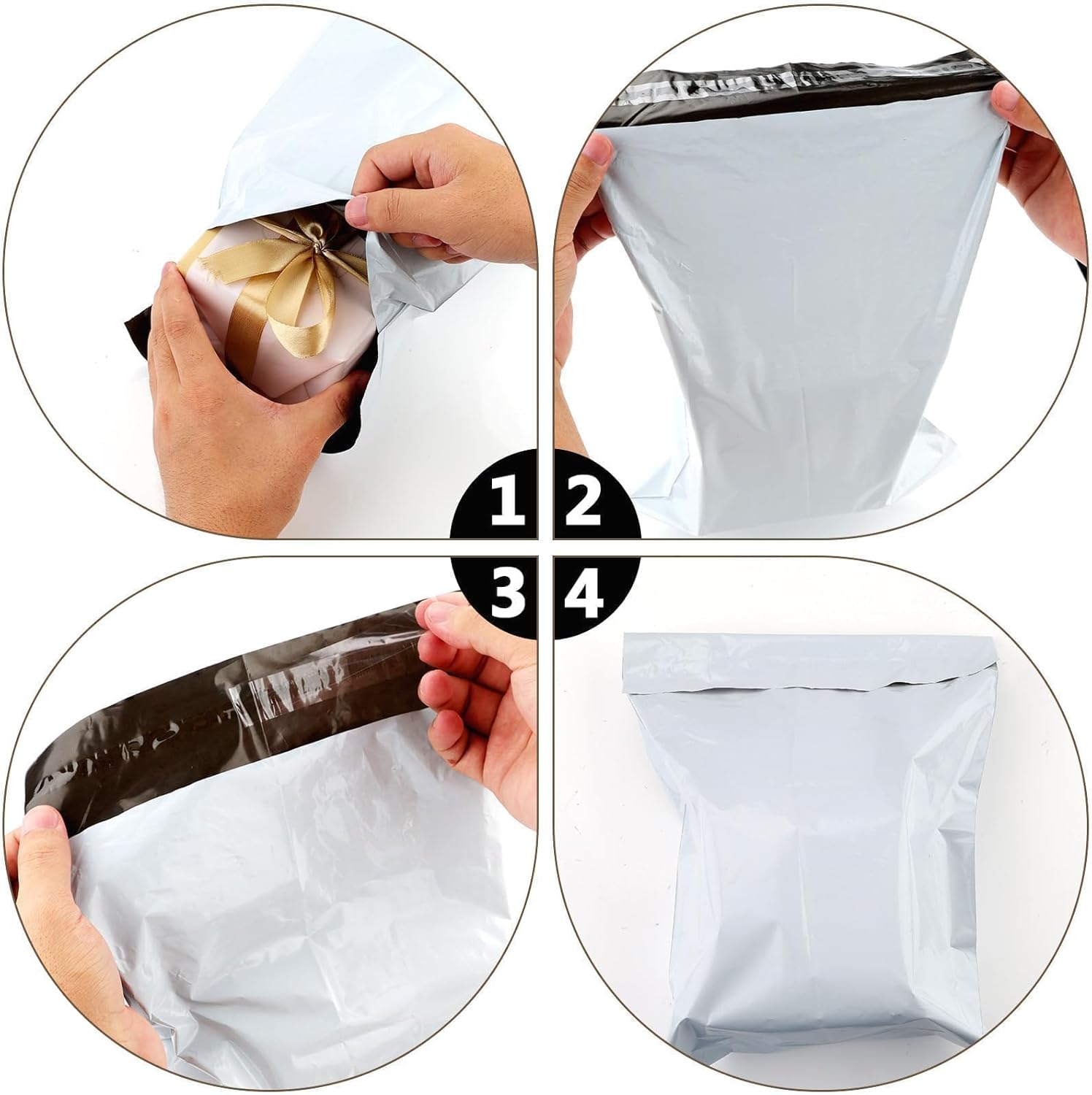 25 Pcs Parcel Bags 19.69"×23.62"(50x60 cm) Postage Bags Grey Mailing Bag Waterproof Shipping Bag Tear-Proof Self-Seal Vinted Shipping for Postage Delivery Parcels Clothes - Image 3