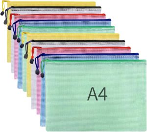 A4 Plastic Wallets 10Pcs A4 Zip Wal...