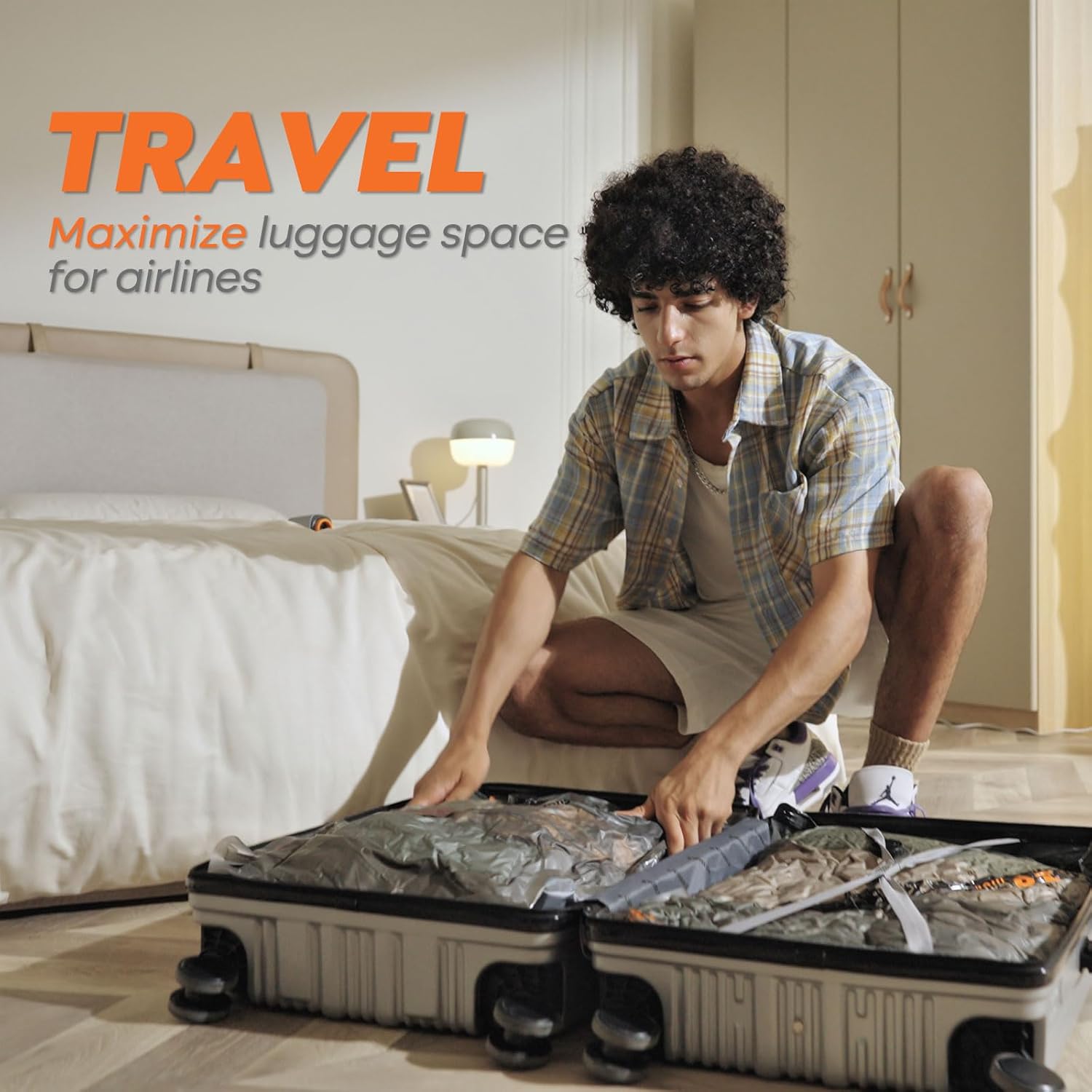 Vacuum Storage Bags, 10 Pack Reusable Space Saver Bags with Wireless Electric Air Pump for Clothes,Travel - Image 5