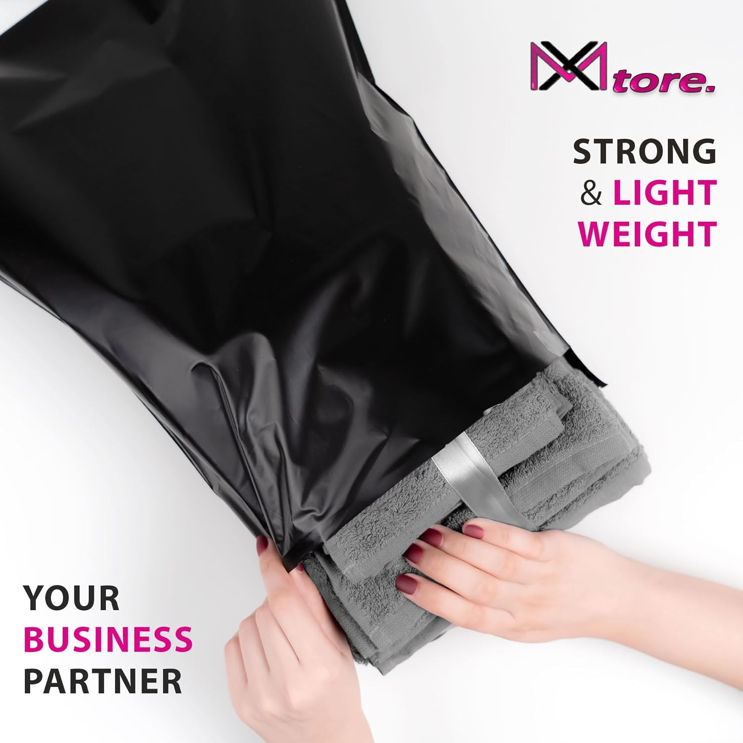 Postage Bags for Clothes - Pack of 30 - Black -12x16 inch Parcel Mailers for Posting Clothes - Self Seal Postal and Packaging PolyBags - Tear Resistant Mailing and Shipping Bags - Image 5