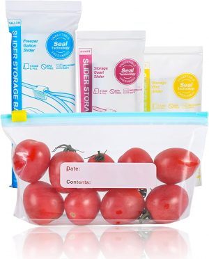 30P BPA-Free Ziplock Bags with Expa...