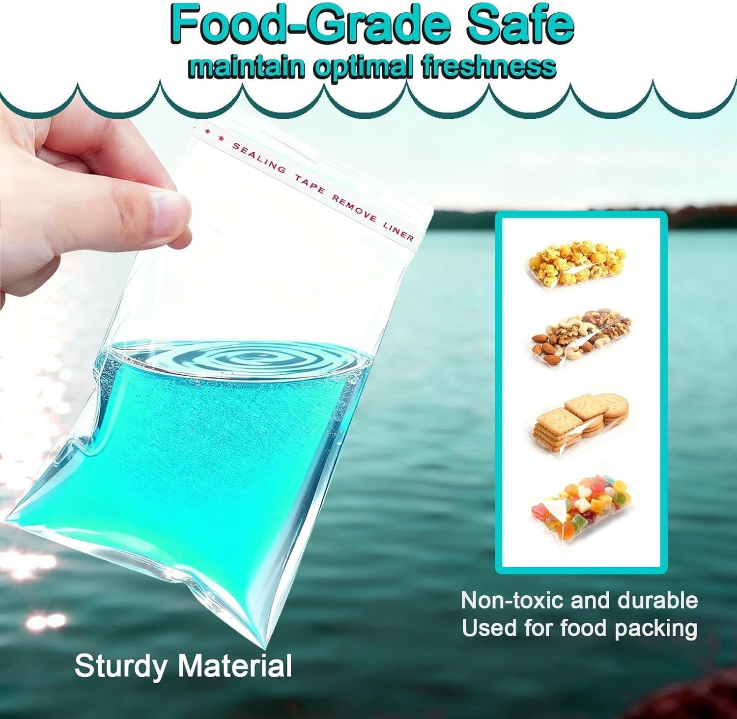 200Pcs Clear Self-adhesive Cellophane Bags, 7 x 10 cm Small Clear Seal Seal bags for Wrapping Cookies, Sweets, Biscuit, Jewellery, Gifts, Envelopes, Party Favors(2.76 x 3.94 inch) - Image 3