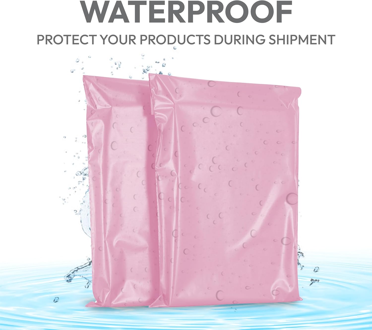 delka Mailing Bags, 60 Mixed Size Pink Poly Mailer Bags, Tear-Resistant Shipping Envelopes for Clothing, Documents, Strong Self-Seal Adhesive, Waterproof & Lightweight Pink - Image 2