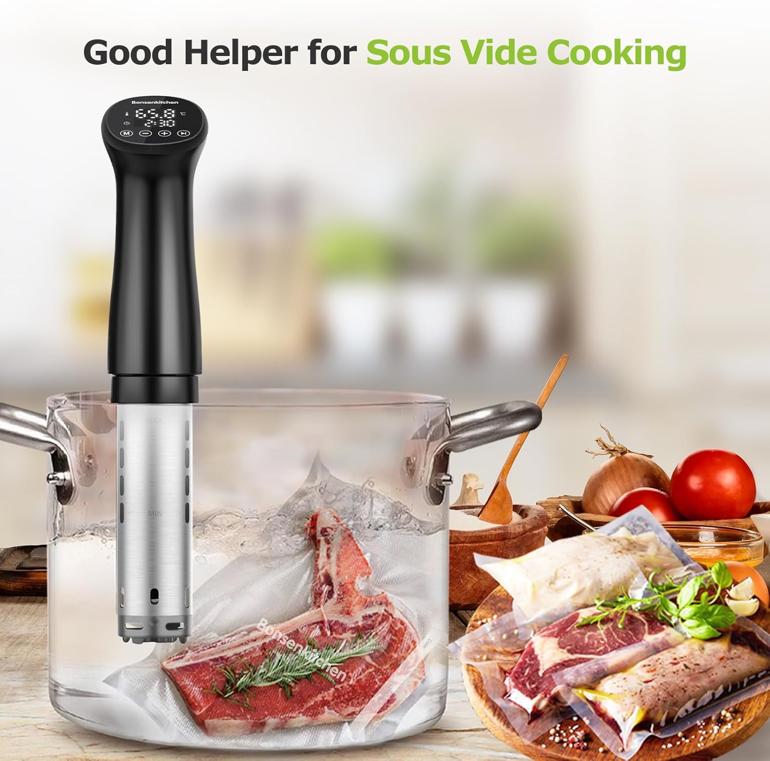 Bonsenkitchen Vacuum Food Sealer Rolls Bags, 2 Packs 20 cm x 600 cm Storage Bags, BPA Free, Heavy Duty Commercial Customized Size for Food Storage and Sous Vide Cooking (VB3206) - Image 6