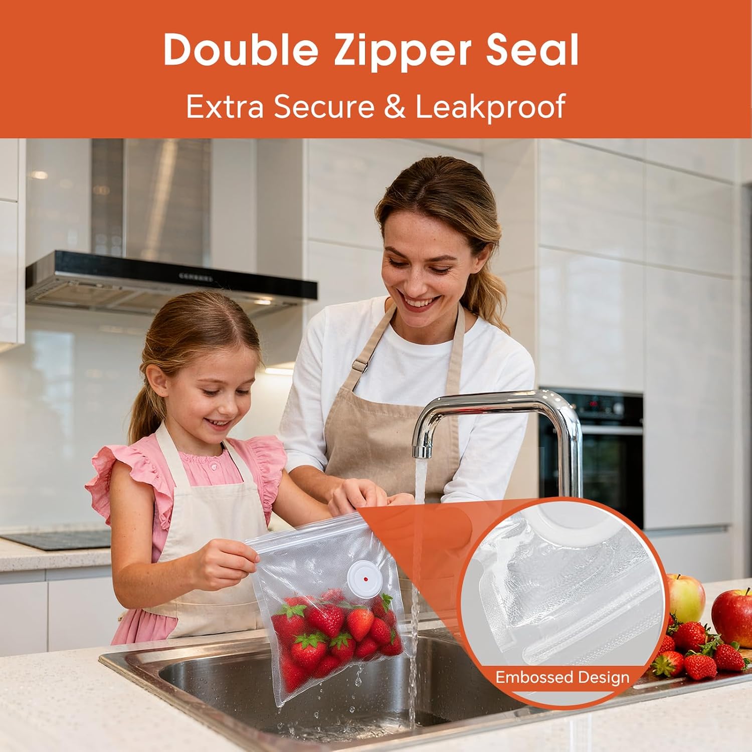 Reusable Vacuum Seal Bags, 12 PCS 30 × 34cm BPA-Free Zip Seal Food Storage Bags with Air Valve, Leak-Proof Sous Vide Bags for Meal Prep, Freezer & Food Preservation - Image 2