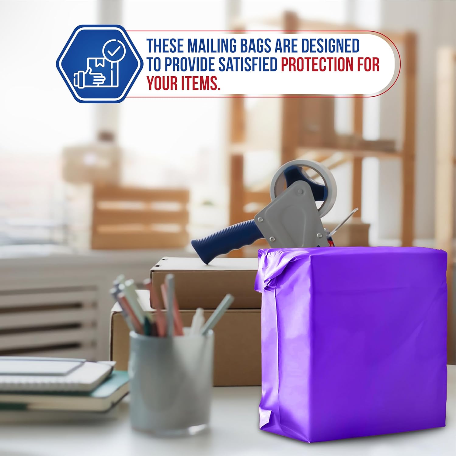 50 Purple Packaging Bags 17'' x 22'' / 432 x 559mm - Postage Bag Delivery Mailer Self Seal Poly Mailer Packing Bag Best For Shipping Parcel - Image 5