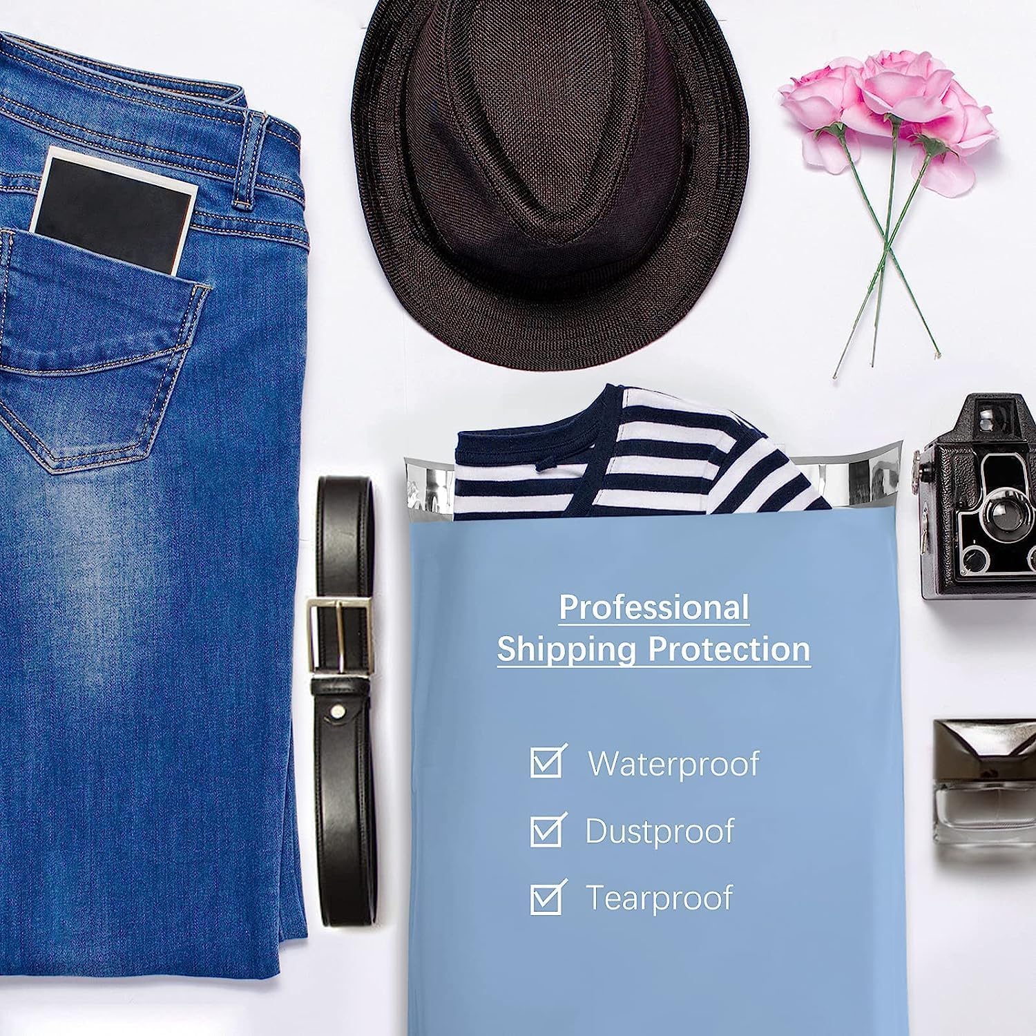 Switory Parcel Bags Postal Bags Shipping Bags Strong Adhesive Mailing Bags, Waterproof and Tear-Proof Multipurpose Envelopes for Clothing, Small Business, Boutique, 30.5 x 39.5cm Blue 25pcs - Image 5