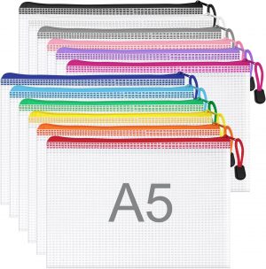 WISYOK 12pcs A5 Plastic Wallets Zip...