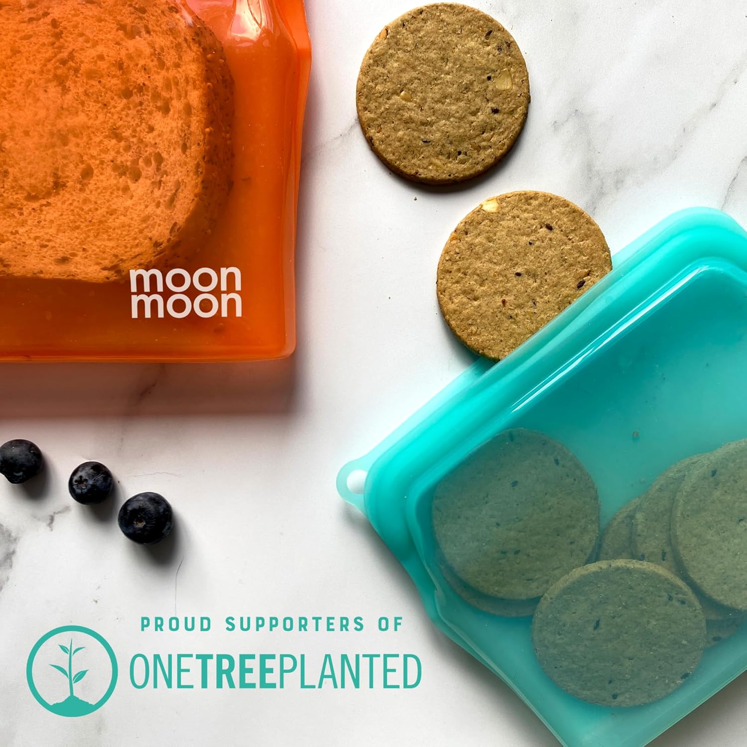 Moonmoon Reusable Silicone Freezer Bags | Leakproof Fridge & Freezer Storage | Resealable Food Bags for Sandwiches, Snacks & Soup (Set of 3). Plastic Free. - Image 7