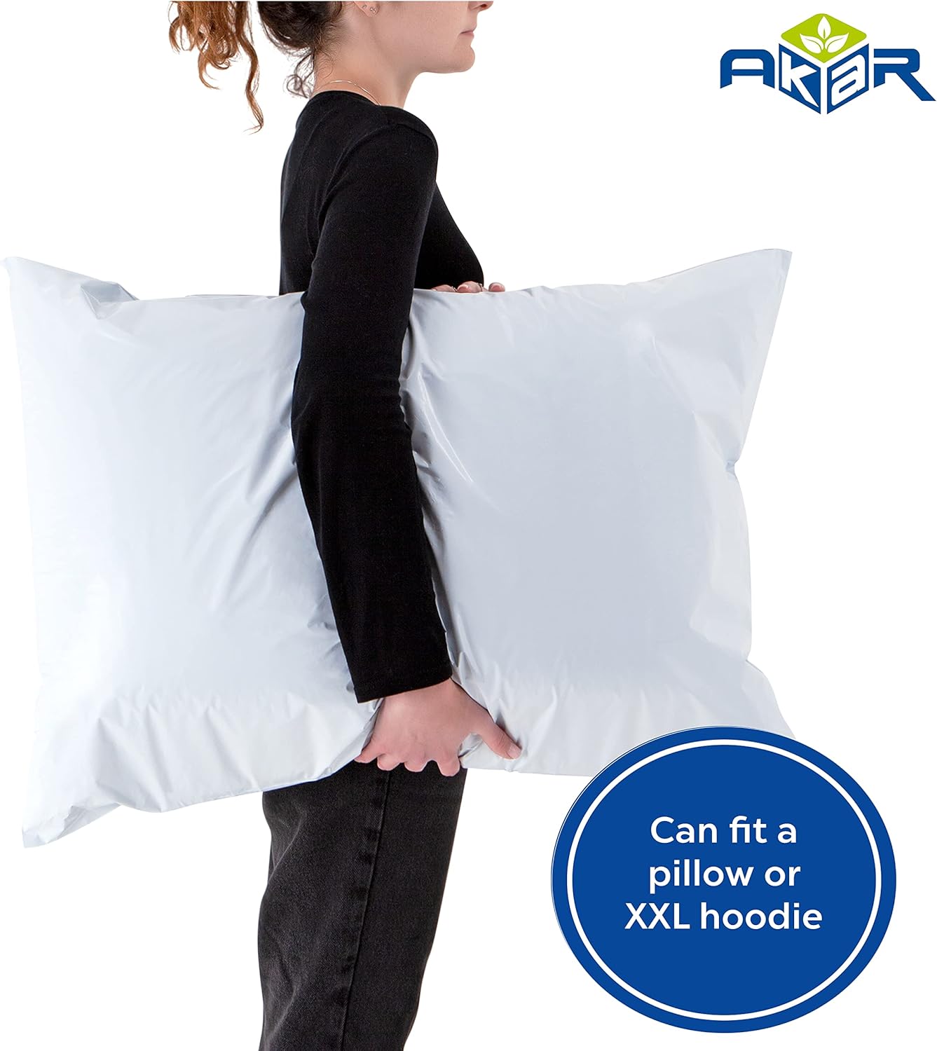 AKAR 22 x 30 Inch White Mailing Bags – 10 Pack of Strong Polythene Posting Mail Bags with Aluminium Adhesive Strip – 60 Microns – Easy Seal, XX-Large 56 x 76cm – For Non-Fragile Item - Image 4