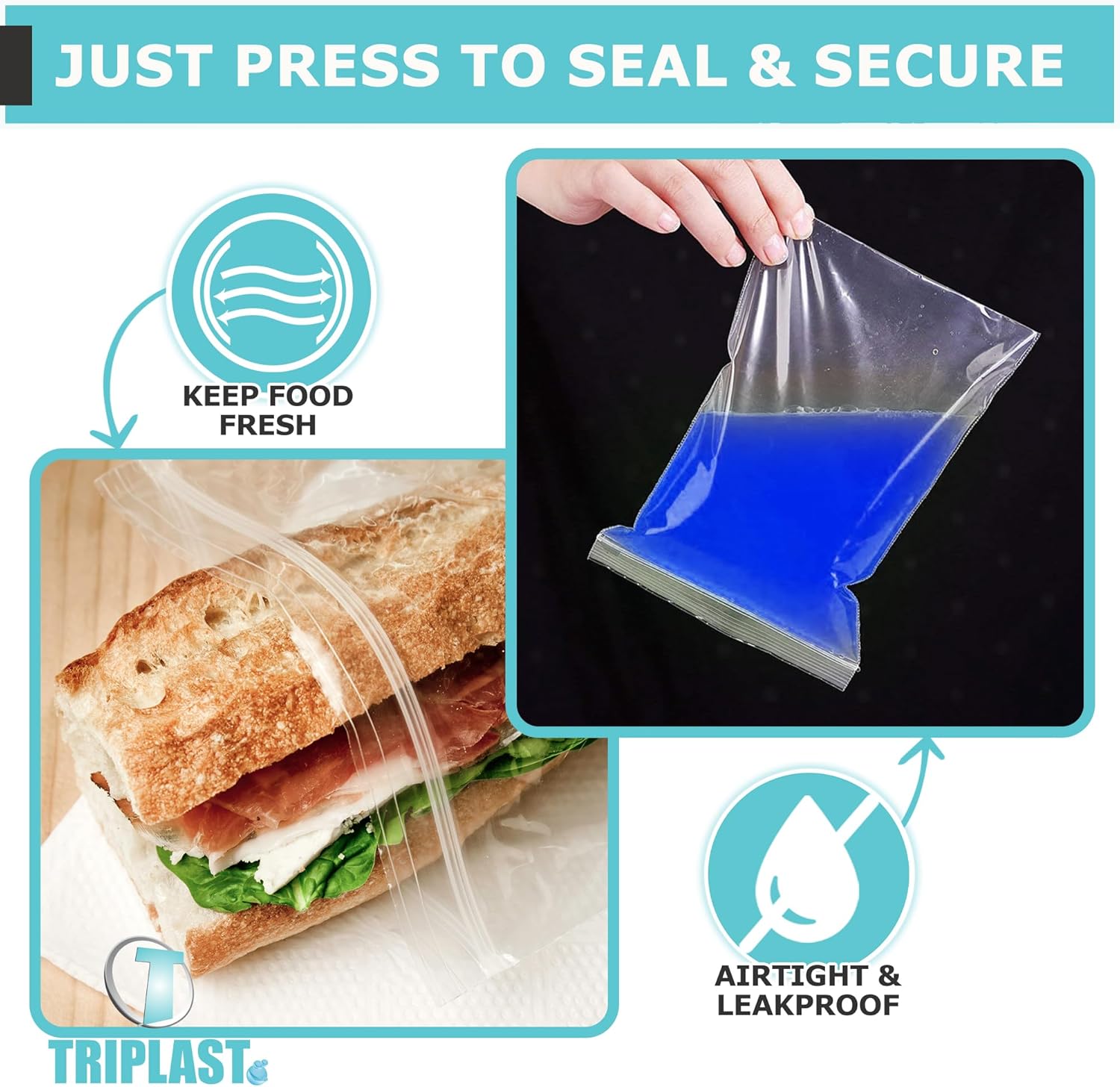 Triplast Grip Seal Clear Plastic Bags - Pick Qty & Size: 200 x G4 (3.5x4.5") - Multipurpose Resealable Polythene Pouches - Click & Seal Food Safe Small Plastic Kitchen Bags for Herbs & Spices - Image 5