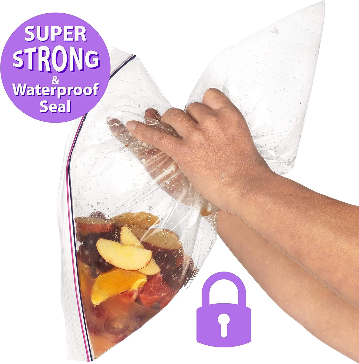 XupZip Large Freezer Bags with Airtight & Leakproof Bamboo Seal – 11.37L Reusable Food Bag with Expandable Bottom – 2.5 UK Gallon Multi-purpose Heavy-Duty Zip-Lock Bags, 20 Pcs - Image 5