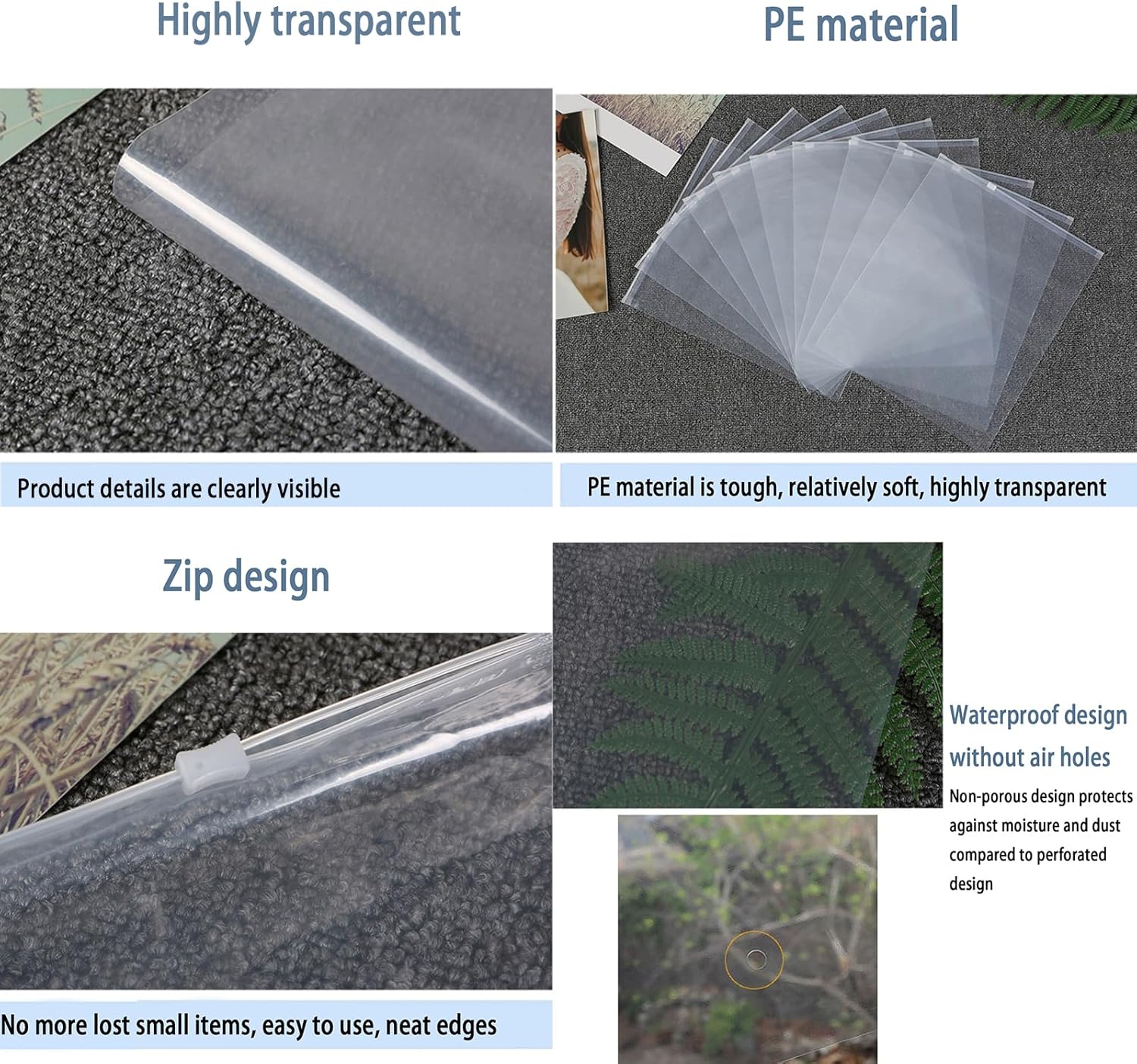 QISF 30 Pcs Reusable Ziplock Bags for Clothes,40x30cm Large Plastic Hospital Bags,Clear Seal Bag Waterproof Luggage Organiser for Clothes Garment School - Protect From Dust & Moths - Image 3