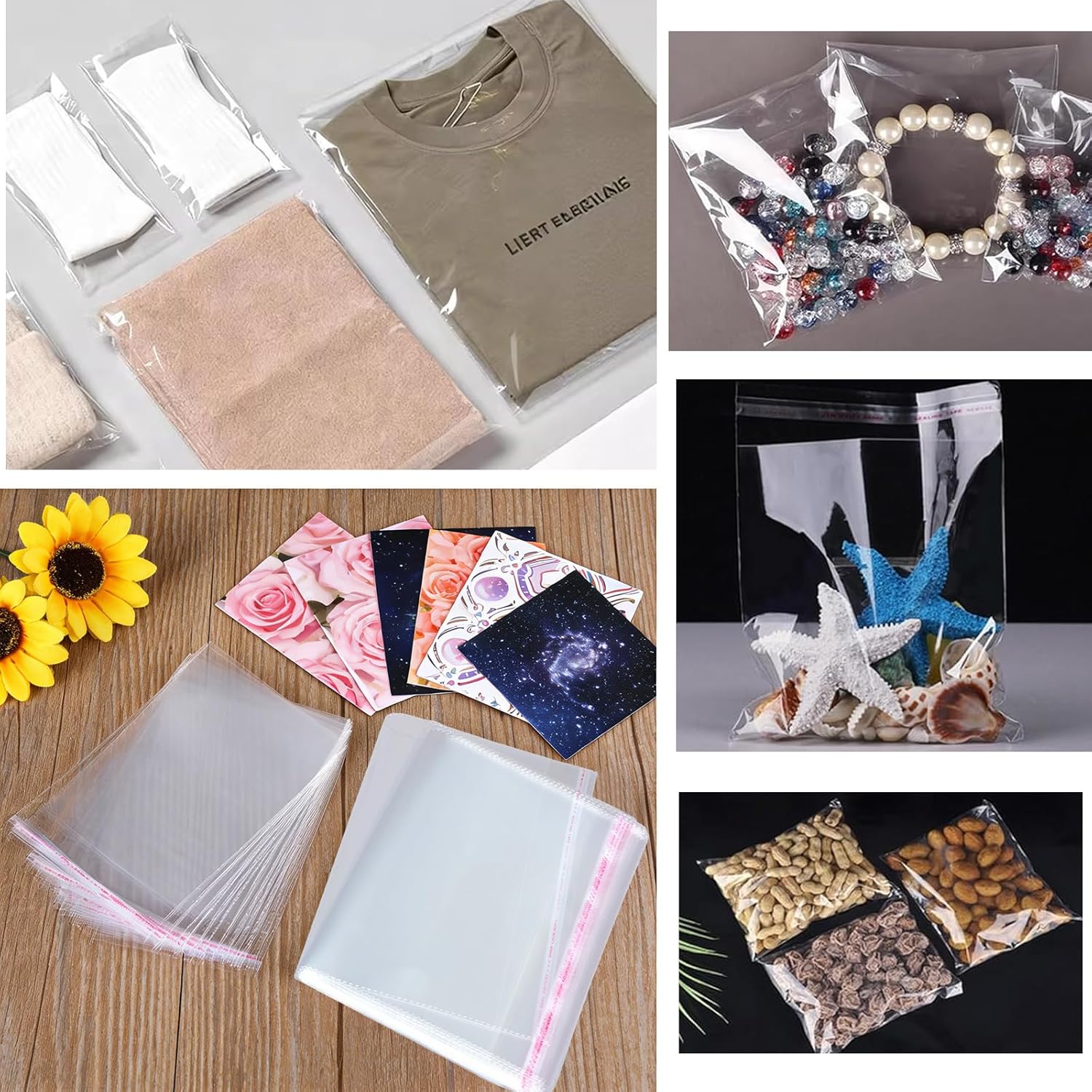 100pcs transparent packages self seal cellophane bags(12x17Inch),opp A3 cellophane bag,cellophane bags large for cookies, candies, gifts, clothes, shoes - Image 7