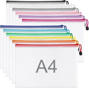 WISYOK 12pcs A4 Plastic Wallets Zip...