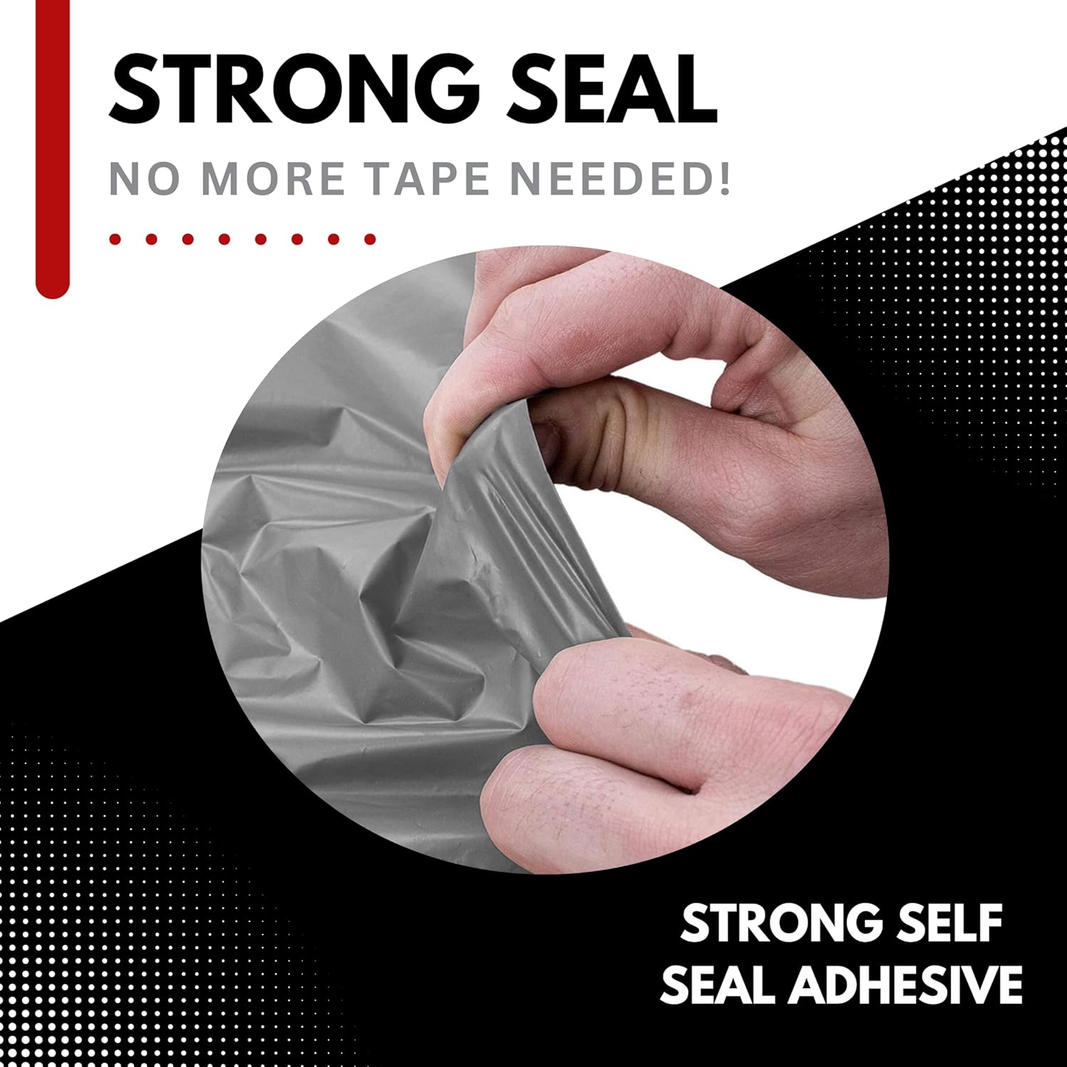 Somwell – 10 x 14 Inch Grey Mailing Bags, Pack of 50, Strong Polythene Postal Mail Bags, Self-Seal Closure, Waterproof, Tearproof & Lightweight Plastic Mailing Parcel Delivery Bags (50, 10 x 14) - Image 7