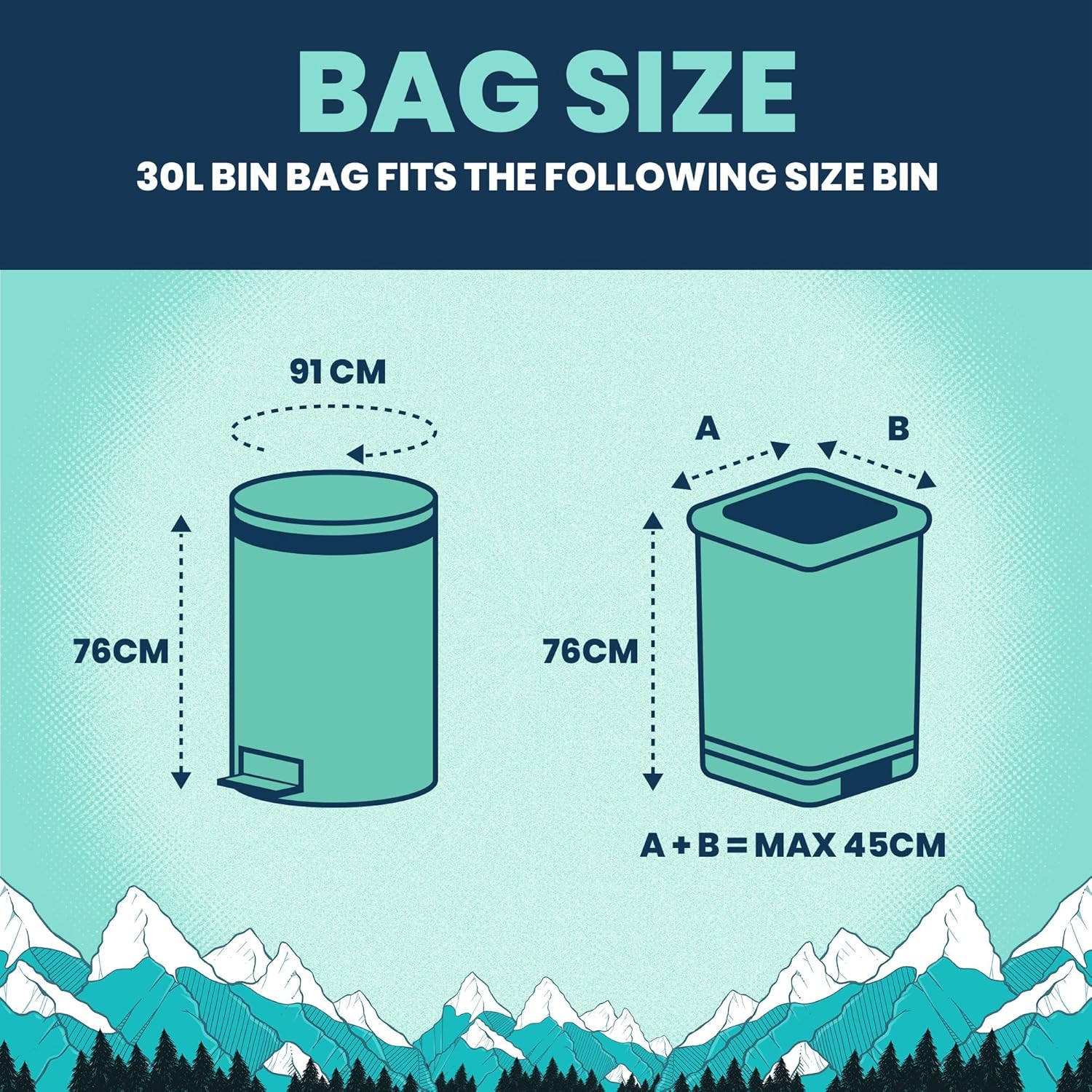 BEAST BIN BAGS, 10 Rolls of 10 x 30 Litre Bags (Total 100 Bags) - Made From 100% Recycled LLDPE - Incredibly Strong, Tall and Slim Drawstring Pedal Blue Bin Bags - Image 3