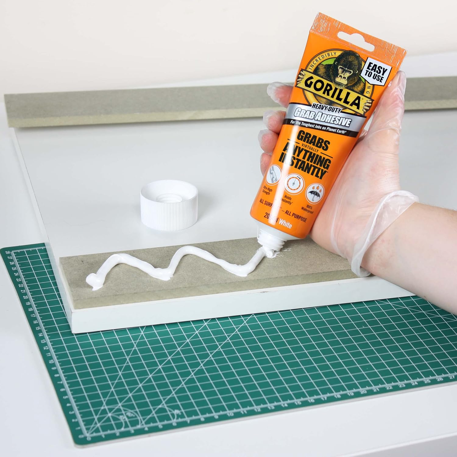 Gorilla Heavy Duty White Grab Adhesive 200ml Tube – All-Purpose, Ultra-High Strength, Holds Instantly, 100% Waterproof & temperature resistant - Image 7