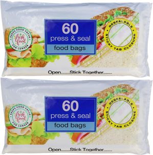 120 Press And Seal Food Bags, Re-se...