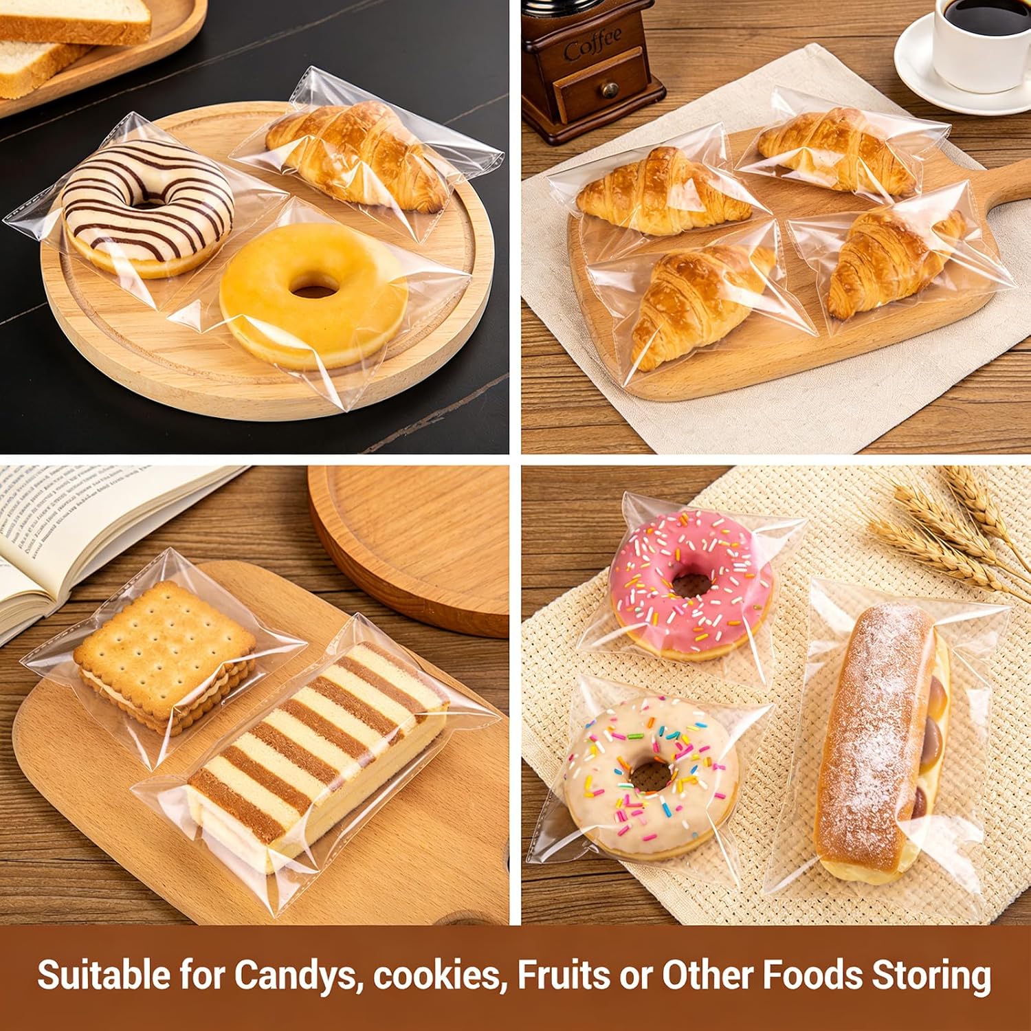 100pcs transparent packages self seal cellophane bags(12x17Inch),opp A3 cellophane bag,cellophane bags large for cookies, candies, gifts, clothes, shoes - Image 6