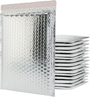 Bubble Mailer 100 Pack, Metallic Fo...