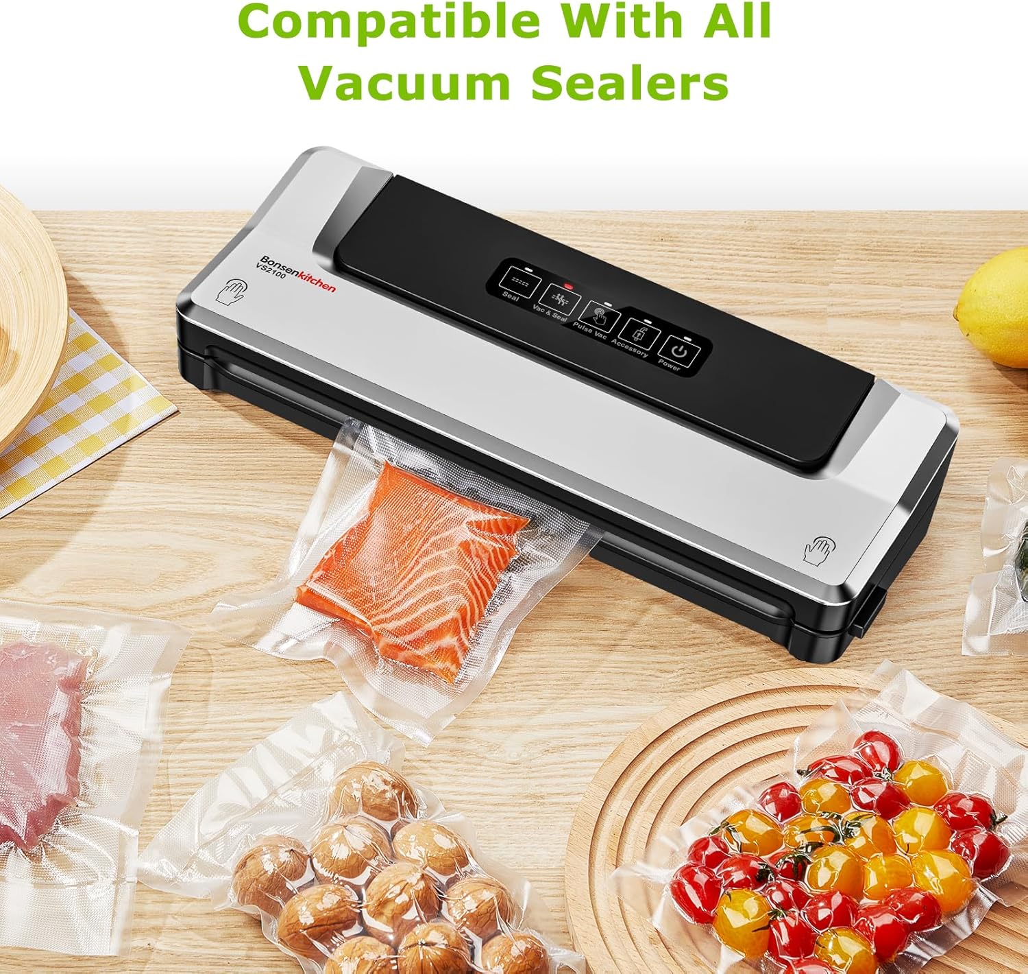 Bonsenkitchen Vacuum Sealer Bags, 40 Pcs 20 x 30 CM Precut Food Sealer Bags, Commercial Grade, BPA Free, Heavy Duty, Customized Size Vacuum Bags for Vac Storage, Meal Prep or Sous Vide Cooking, VB32 - Image 2