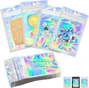 60 Pieces Mylar Holographic Foil Zi...