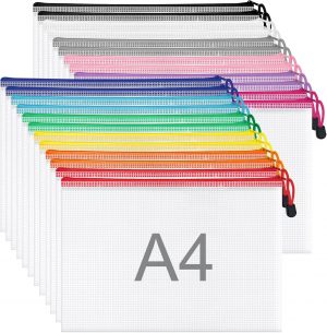 WISYOK 24pcs A4 Plastic Wallets Zip...