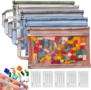 Colored Mesh Zipper Pouch Bags R...