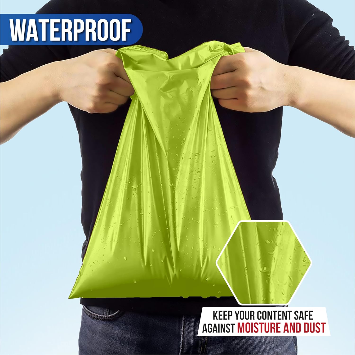 50 Neon Green Packaging Bags 17'' x 22'' / 432 x 559mm - Postage Bag Delivery Mailer Self Seal Poly Mailer Packing Bag Best For Shipping Parcel - Image 4