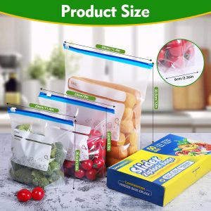 50Pcs Food Storage Freezer Bags, 3 ...