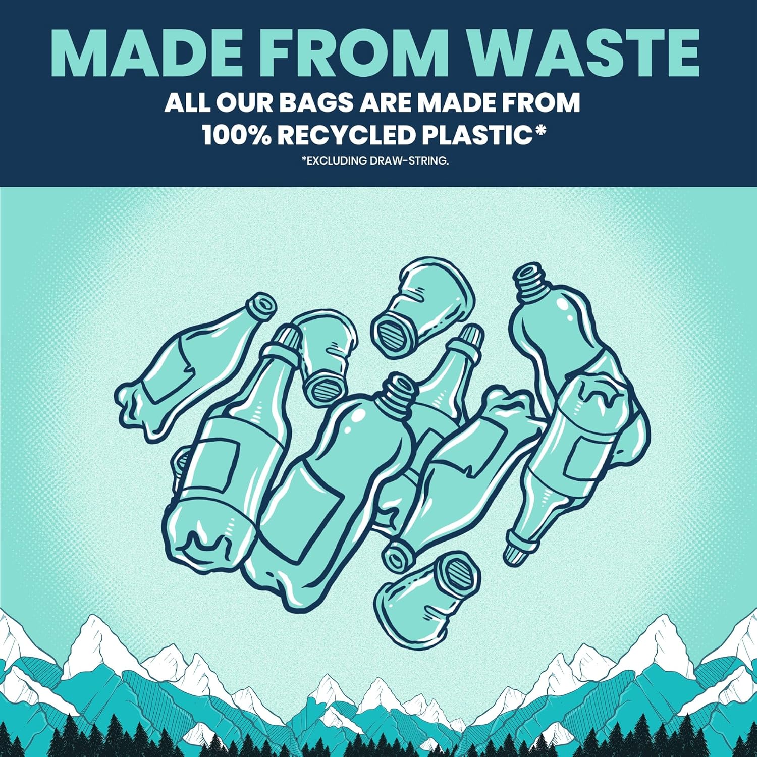 BEAST BIN BAGS, 10 Rolls of 10 x 30 Litre Bags (Total 100 Bags) - Made From 100% Recycled LLDPE - Incredibly Strong, Tall and Slim Drawstring Pedal Blue Bin Bags - Image 5