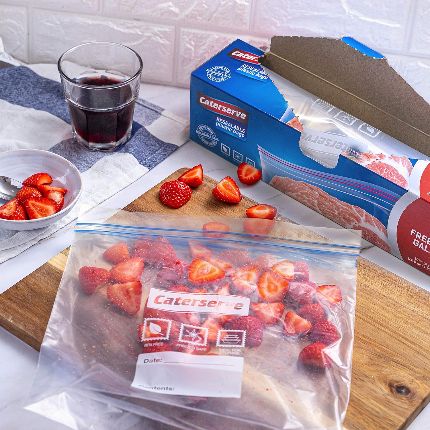 30 Ziplock Bags | Resealable Freezer Bags | 1 Gallon Capacity Zip Food Bags | Reusable Heavy Duty Grip Seal, Airtight Leakproof, BPA Free Plastic | By Caterserve - Image 4