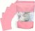 30pcs Stand up Mylar Ziplock Bags with Clear Window,10x15cm Frosted Pink Resealable Plastic Pouches for Kitchen Storage Jewellery Sweets