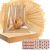 107 Pcs Paper Sandwich Bags, Heat Sealable Front Cellophane Clear Window Kraft Paper Bags with Stickers for Sandwich Packaging Toast Sweets Cookies Snacks Baking