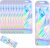 50 Pcs Holographic Bags, Small Clear Laser Gift Bag, Foil Pen Pouch, Resealable Cello Packaging, Self-Seal Party Favour Baggies, for Lip Gloss Candy Handmade Crafts Necklace Jewellery (Rainbow)
