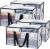 4 Pack Clear Clothes Storage Bags, 91L Heavy Duty Moving Bag, Transparent Large Wardrobe Organiser Packing Bags with Zips Lids for Duvet Toys (Clear, 4 Pack)