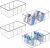 Vtopmart 4 Pack Food Storage Organizer Bins, Clear Plastic Bins for Pantry, Kitchen, Fridge, Cabinet Organization and Storage, 4 Compartment Holder Packets, Snacks, Pouches, Spice Packets